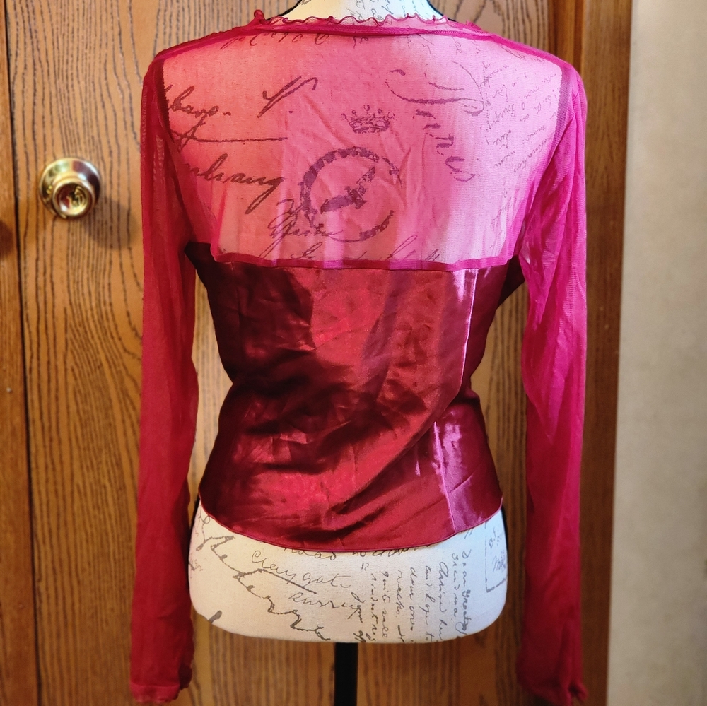 Vintage Forenza Red Corset Style Shirt size 16 - Picture 6 of 10